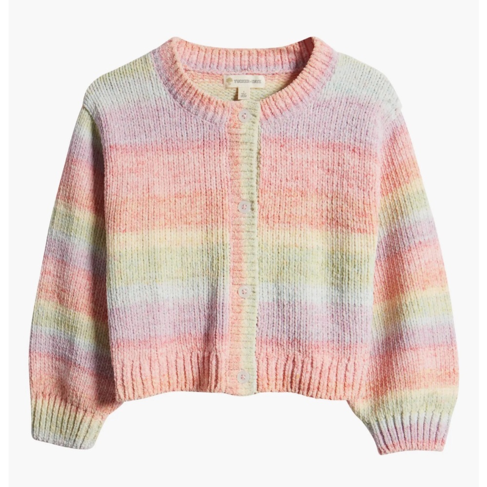 Tucker + Tate Multicolor Rainbow Kids Cardigan - Girls size 5
